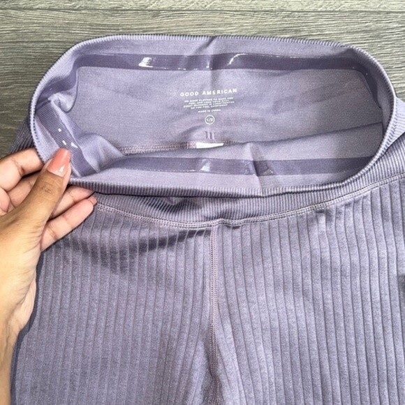 GOOD AMERICAN Seamless Legging Small/Medium Pastel Purple Ribbed Activewear NWT - Picture 6 of 12